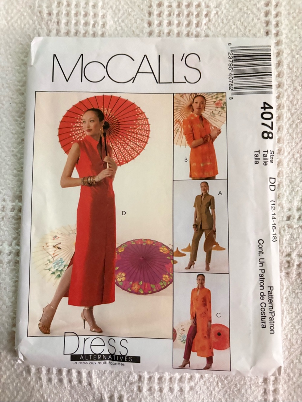 McCall’s Pattern 4078 DD for Misses’ Top, Duster, Dress, and Pants